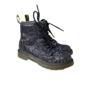 Dr. Martens 1460 Chunky Glitter Junior Lace Up Boots Boy Size 4 Girl Size 5